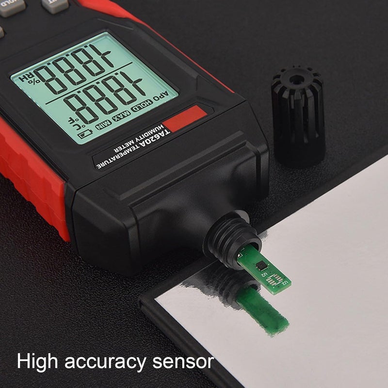 Bewinner Temperature Humidity Meter - Handheld Thermometer Hygrometer with Storage Bag, Dew Point, High Precision Wet Bulb for Indoor Outdoor, MIN, Data Hold, LCD Backlight - Image 3